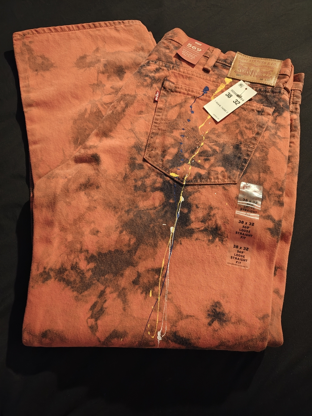 Levi's 569™ Loose Straight Fit Men's Jeans in Orange/Red Tie-Dye 38/32